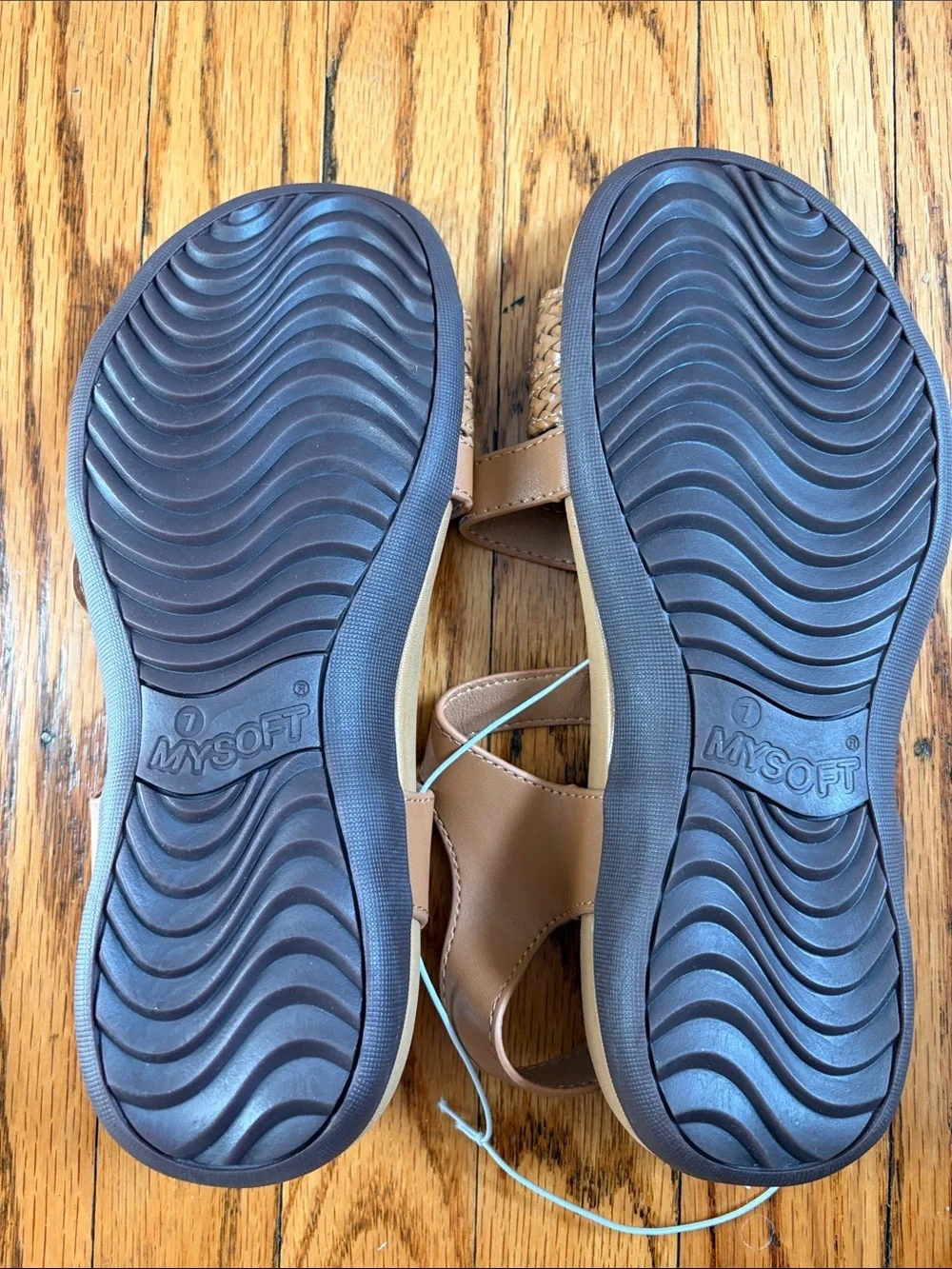My soft  Women's Tan Sandals with Woven Front size 7